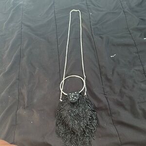 Black Fringe mini purse